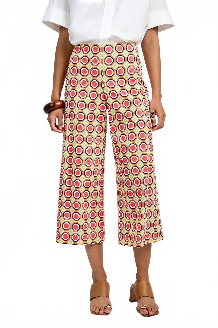 NEW TRINA TURK diona crop pant in black multi